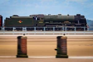 Steam Train Travelling over Arnside Viaduct
