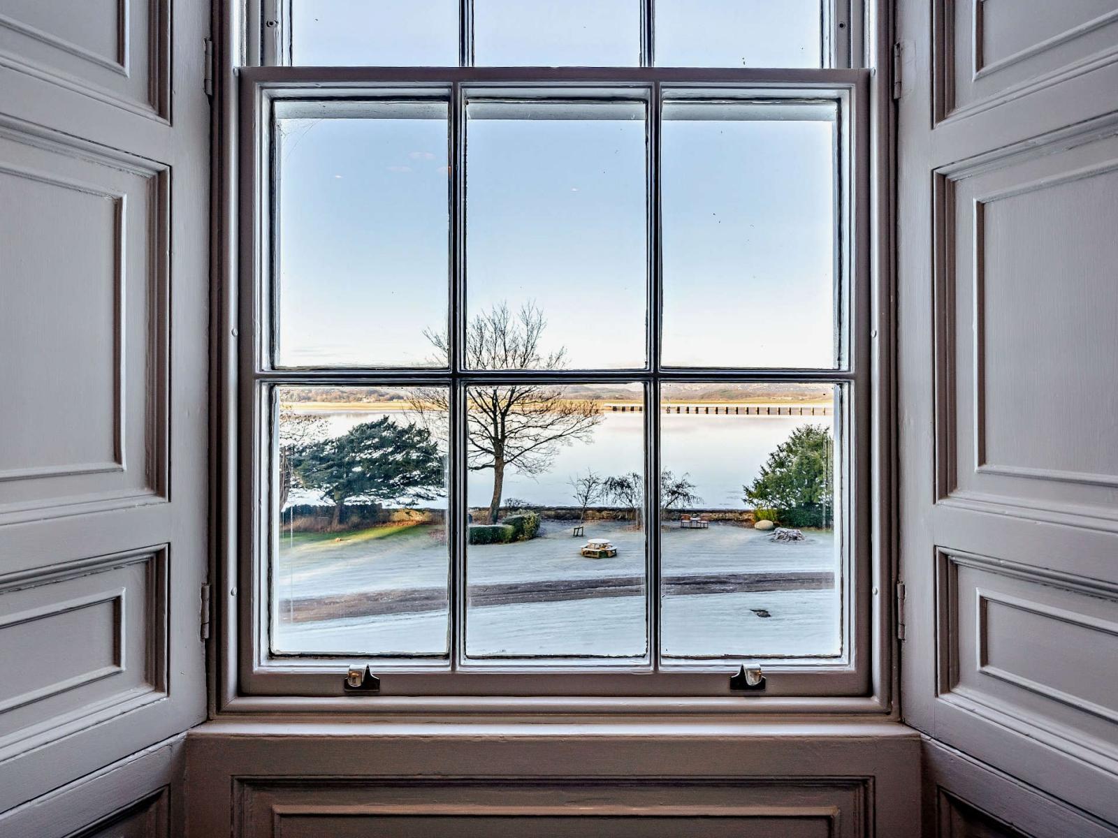 Frost morning view from the bedroom window at The View.